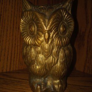 Vintage Metal Owl Stature Figurine